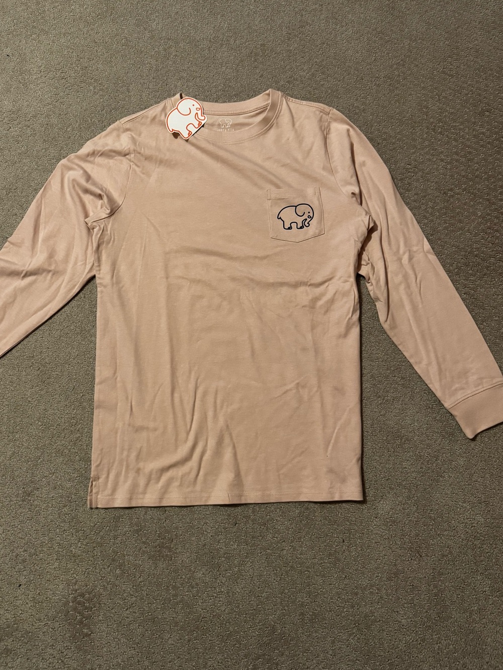 NWT ivory ella Long-Sleeve Pocket Tee in Dusty Rose